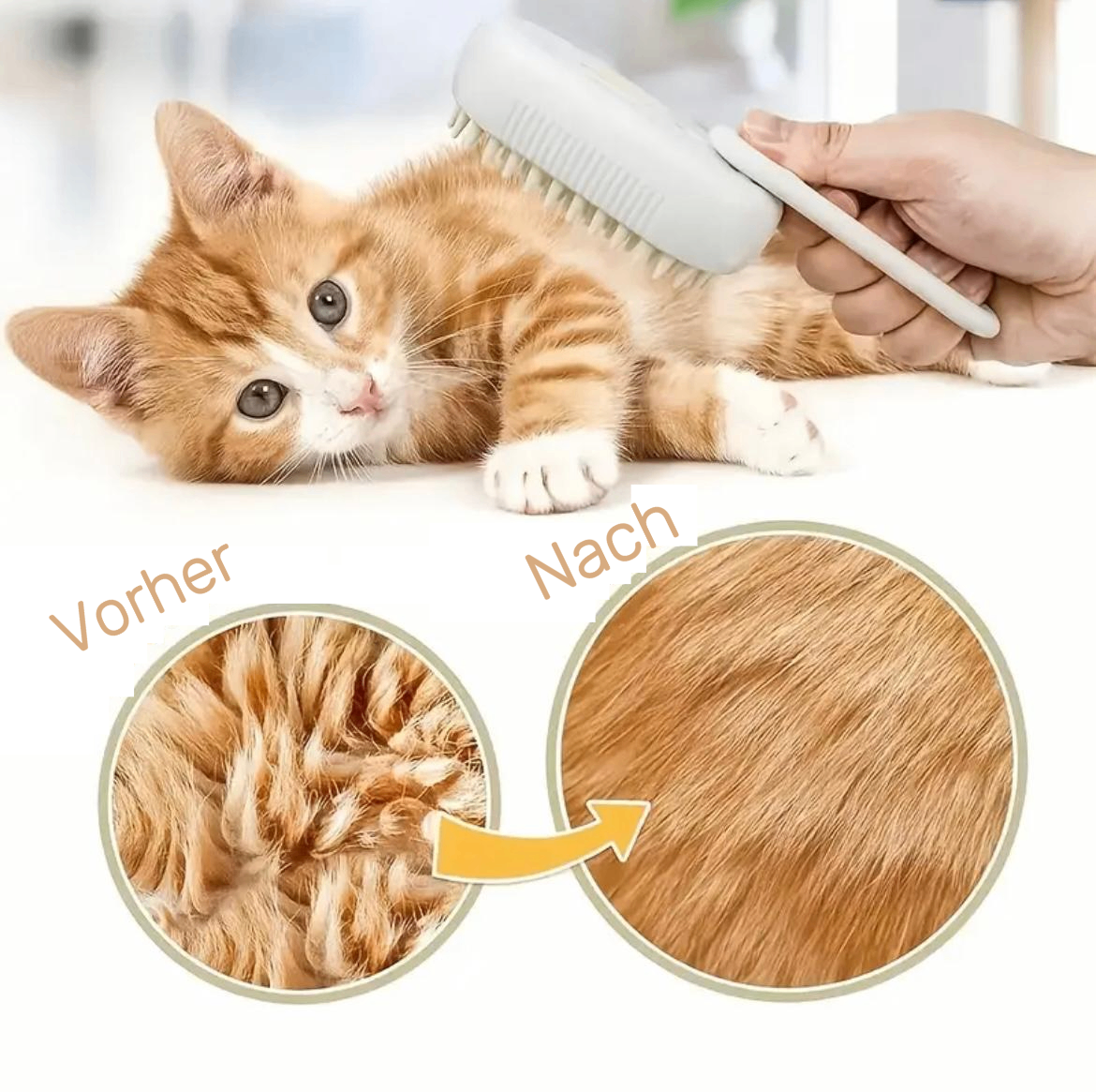 Dampfbürste für Katzen und Hunde