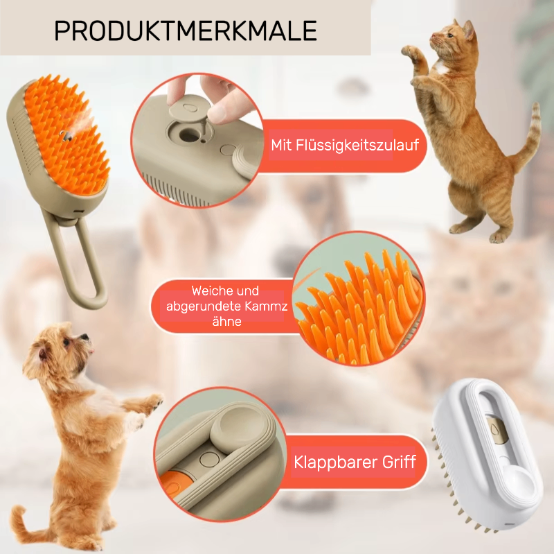 Dampfbürste für Katzen und Hunde